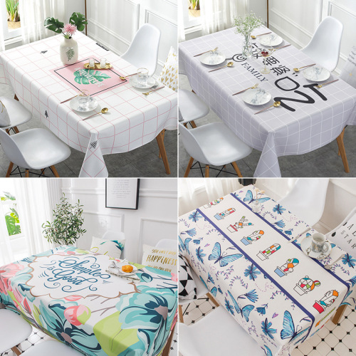 household rectangular table cotton and linen waterproof ins style pastoral printing fabric insulation table cloth coffee table dust towel