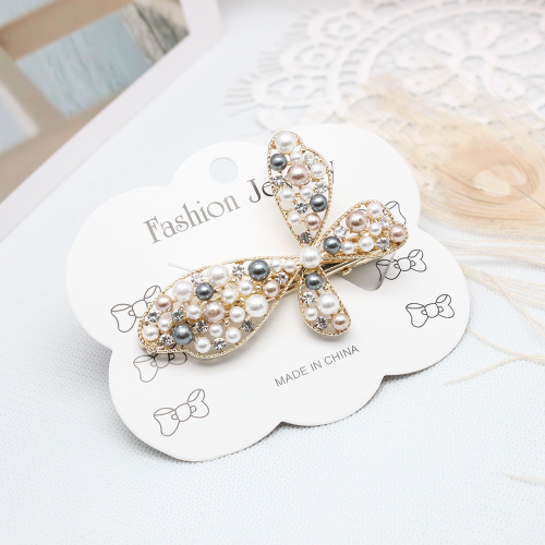 pearl barrettes internet celebrity clip headdress temperament bangs side clip girl retro french hairpin top clip simple