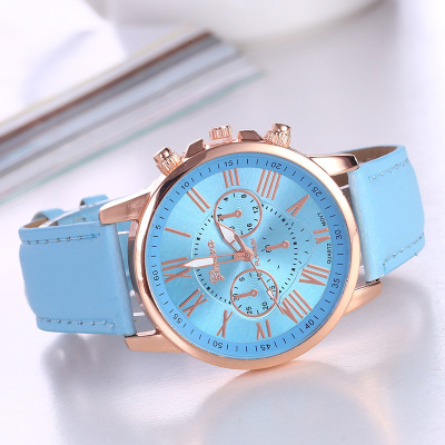 New Geneva Geneva Decorative Three-Eye Jelly Belt Watch Double Layer Fashion Women's Watches Factory Wholesale