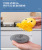 Cartoon Little Yellow Duck Push-Type Automatic Liquid Adding Dish Brush Artifact Kitchen Cleaning Brush Steel Wire Ball PET Plastic
