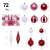 Amazon 8cm/72pc Christmas Decorations Shaped Christmas Ball Set Christmas Tree Pendant