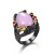 Meiyu Fashion Retro Women's Ring Rose Red Pink Crystal Inlaid Zircon Ring Holiday Gift Wholesale