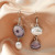 New Year Gift Vintage Alloy Pearl Earrings Baroque Style Asymmetric Geometric Pendant Ear Hook Small Jewelry for Women