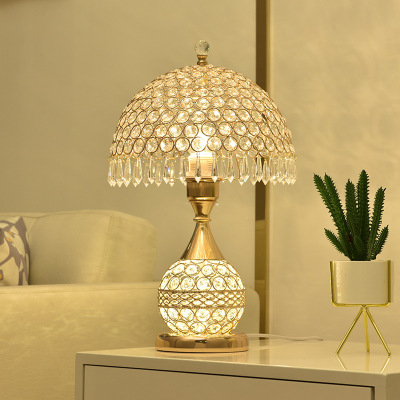 Crystal Lamp Bedroom European Home Warm Wedding Light Luxury Romantic Simple Modern Creative Wedding Room Bedside Lamp