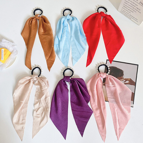 Hair Rope 2021 New Pearl Hair Band Female Autumn Tie Hair Scarf Headdress Ins Internet Celebrity Hair Ring Ponytail Hair Accessories