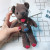 Cute Large Corduroy Button Little Bear Pattern Bag Package Pendant Creative Doll Christmas Gift Keychain