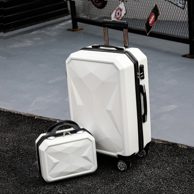 Diamond Luggage Female Universal Wheel Suitcase Set Student Trolley Suitcase Male Korean Style Leather Luggage Wholesale Fashion