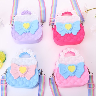 Manufacturer Direct Sales Deratization Pioneer Bag New Children Cartoon Silicone Bag Portable Bow Bag