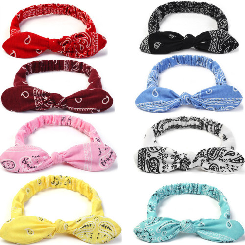 Cross-Border New Arrival Rabbit Ears Knotted Elastic Hair Band Girls Cute Multi-Color Elastic Headband Steel Wire Hair Fixing Hair Band