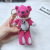 New Cute Pearl Chain Bear Keychain Diamond Bag Package Pendant Siamese Car Ornament Doll Factory Wholesale