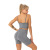 Lululemon Fitness Suit Women's Yoga Sports Underwear Belly Contracting Shorts Suit Cross Spaghetti Strap Bra Suit