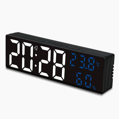 Factory Spot Large Screen LED Alarm Clock Multifunctional Temperature and Humidity Meter Digital Clock Wall Wall Clock Mute Electronic Clock