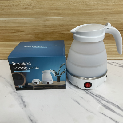 New Cross-Border Outdoor Foldable Kettle Stainless Steel Chassis Silicone Kettle Travel Portable Electric Kettle