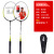 RED DOUBLE HAPPINESS Badminton Racket Double Racket Carbon Ultra-Light Adult Anti-Racket Attack Durable Family Student Set Racket Wholesale