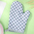 Customized Processing Japanese Twill Plaid Thermal Insulation Thickening Oven Gloves Simple High Temperature Resistant Oven Baking Gloves