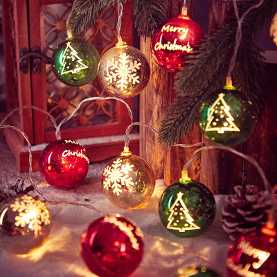Christmas Led Decorations Electroplating Colorful Ball XINGX Sky Ball Snowflake Colored Lantern Flashing String Sky XINGX Light