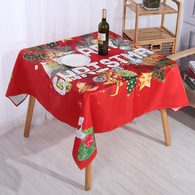 Amazon Cross-Border Christmas Printed Tablecloth Waterproof and Oil-Proof Table Cloth Ins Style Table Cloth Decorative Table Mat Printable