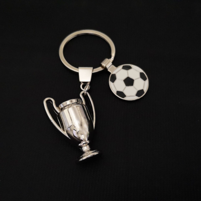 Football World Cup Trophy Metal Keychains Argentina Brazil Europe Cup Creative Lettering Gift Key Chain