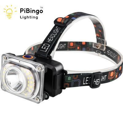 Head-Mounted 32 LED Spotlight Floodlight Dual-Purpose Headlamp Camping Hiking Fishing Lighting Rechargeable Headlamp 3 Colors Optional