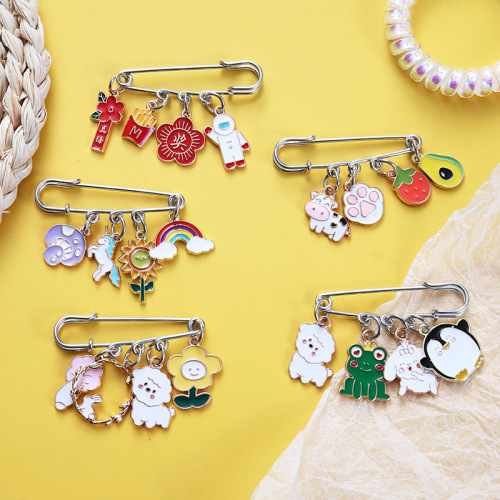 Ins Cartoon Metal Brooch Creative Cute Cartoon Korean Personality Badge Clothing Accessories Pin Badge Jewelry