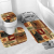 Cute Bear Bathroom Set with Non-Slip Carpet, Toilet Lid and Bathroom Mat, 4-Piece Mountain Farmhouse Shower Curtain
