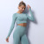 New Cross-Border European and American Seamless Knitted Yoga Clothes High Elasticity Simple Solid Color Fitness Clothes Sports Long-Sleeved Top Women