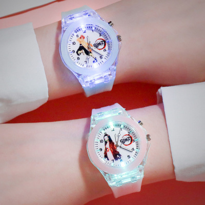 Ghost Children's Watch New Cartoon Animation Student Watch LED Luminous Watch Female Korean Style Cross-Border Supply