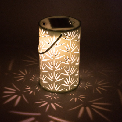LED Electronic Candle Light Hollow Leaves Projection Lamp Portable Tree Shadow Lantern