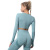 New Cross-Border European and American Seamless Knitted Yoga Clothes High Elasticity Simple Solid Color Fitness Clothes Sports Long-Sleeved Top Women