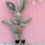 Plush Toy Cute Rabbit Doll New Striped Rabbit Bag Bouquet Keychain Pendant Scarf Rabbit Accessories