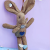 Plush Toy Cute Rabbit Doll New Striped Rabbit Bag Bouquet Keychain Pendant Scarf Rabbit Accessories