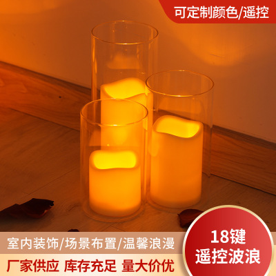 Timing 18 Key Colorful Electronic Remote Control Candle Light Christmas Holiday Decoration Wave Mouth Simulation Led