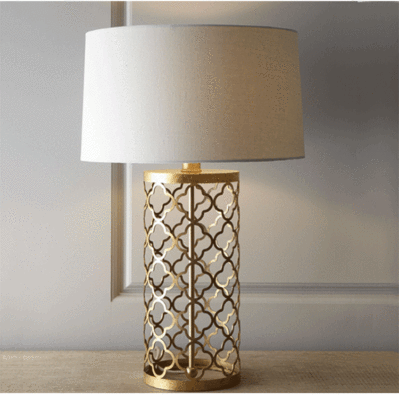 American Export Golden Iron Hotel Table Lamp European Retro Luxury Creative Artistic Living Room Bedroom Bedside Lamp