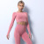 New Cross-Border European and American Seamless Knitted Yoga Clothes High Elasticity Simple Solid Color Fitness Clothes Sports Long-Sleeved Top Women