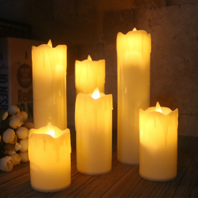 LED Electronic Candle Wave Mouth Swing Candle Wedding Supplies Layout Ambience Light Amazon Product Hot Sale