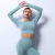 New Cross-Border European and American Seamless Knitted Yoga Clothes High Elasticity Simple Solid Color Fitness Clothes Sports Long-Sleeved Top Women