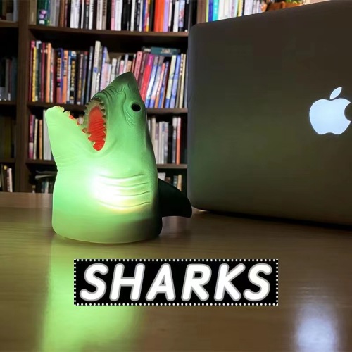 foreign trade exclusive 2022 new shark silicone lamp bedside night light heart-walking gift night light children cartoon table lamp