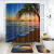 4-Piece Shower Curtain Set, Beach Sunset with Non-Slip Carpet, Toilet Cover and Bath Mat, Durable and Waterproof