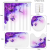 4-Piece Shower Curtain Set, Purple Butterfly with Non-Slip Carpet, Toilet Cover and Bathroom Mat, Durable and Waterproof
