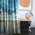 4-Piece Shower Curtain Set Beach Landscape Sunset with Non-Slip Carpet, Toilet Cover and Bath Mat, Durable and Waterproof