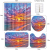 4-Piece Shower Curtain Set Beautiful Sunset Beach with Non-Slip Carpet Toilet Cover and Bathroom Mat, Durable and Waterproof