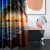 4-Piece Shower Curtain Set, Beach Sunset with Non-Slip Carpet, Toilet Cover and Bath Mat, Durable and Waterproof