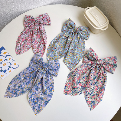 Bow Barrettes Cute Pattern Pastoral Style Spring Clip 2022 Korean Fashion Hot Sale Women's Wild Hair Clips Hair Accessories