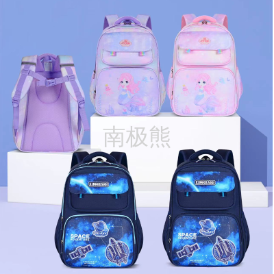 Bag Schoolbag Primary School Student Schoolbag Grade 1-6 Boys and Girls New Burden Reduction Cartoon Schoolbag Campus Backpack