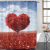 4-Piece Shower Curtain Set Tree-Shaped Love Heart Romantic Happy Valentine's Day with Carpet Toilet Cover and Bathroom Mat Bathroom