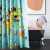 4-Piece Shower Curtain Set Animal Map World with Non-Slip Carpet, Toilet Cover and Bath Mat, Durable and Waterproof