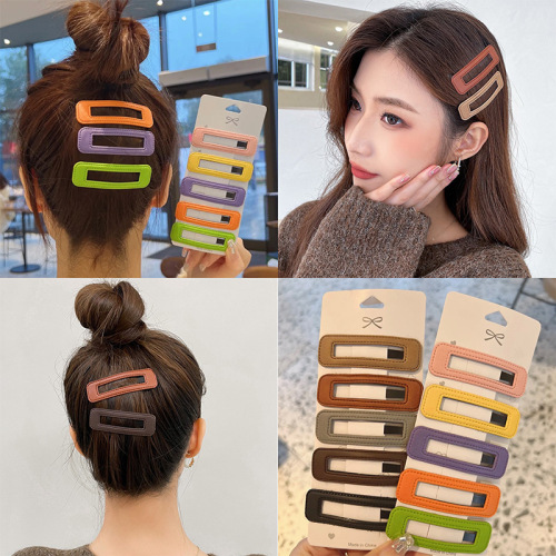 New Online Celebrity Candy Color Barrettes Cute Girl Side Clip Set Temperament Bangs Clip Broken Hair BB Clip Hair Accessories 