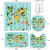 4-Piece Shower Curtain Set Animal Map World with Non-Slip Carpet, Toilet Cover and Bath Mat, Durable and Waterproof