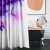 4-Piece Shower Curtain Set, Purple Butterfly with Non-Slip Carpet, Toilet Cover and Bathroom Mat, Durable and Waterproof