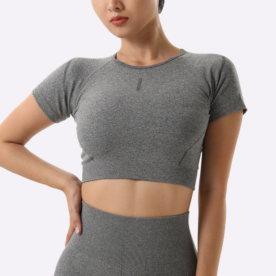 Sports Fitness Top Women's T-shirt Summer Quick-Drying T-shirt Close-Fitting and Slim-Fitting Outer Wear Lululemon Yoga Clothes